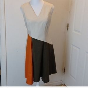 D. Exterior made in Italy sleeveless designer dress cotton